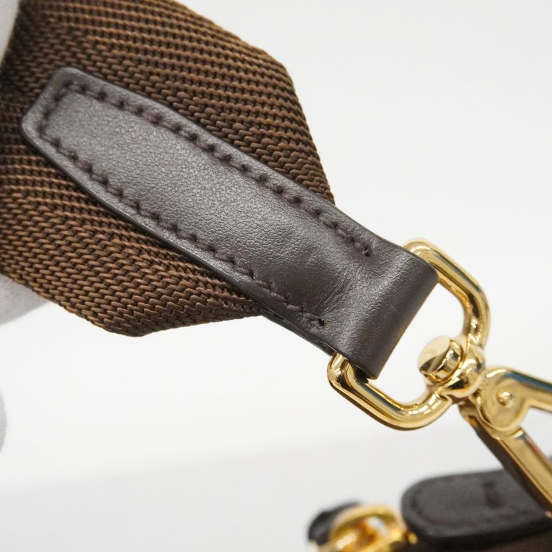 Prada Shoulder Bag Tessuto Explorer Nylon Brown Gold
