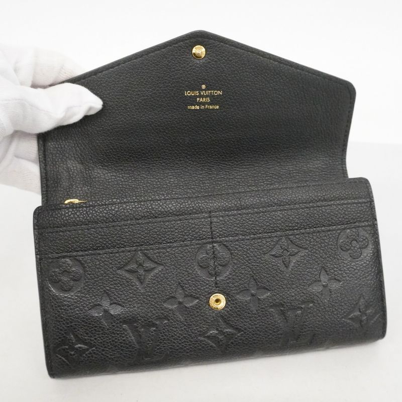 Louis Vuitton Wallet Monogram Empreinte Portefeuille Sarah Noir Black