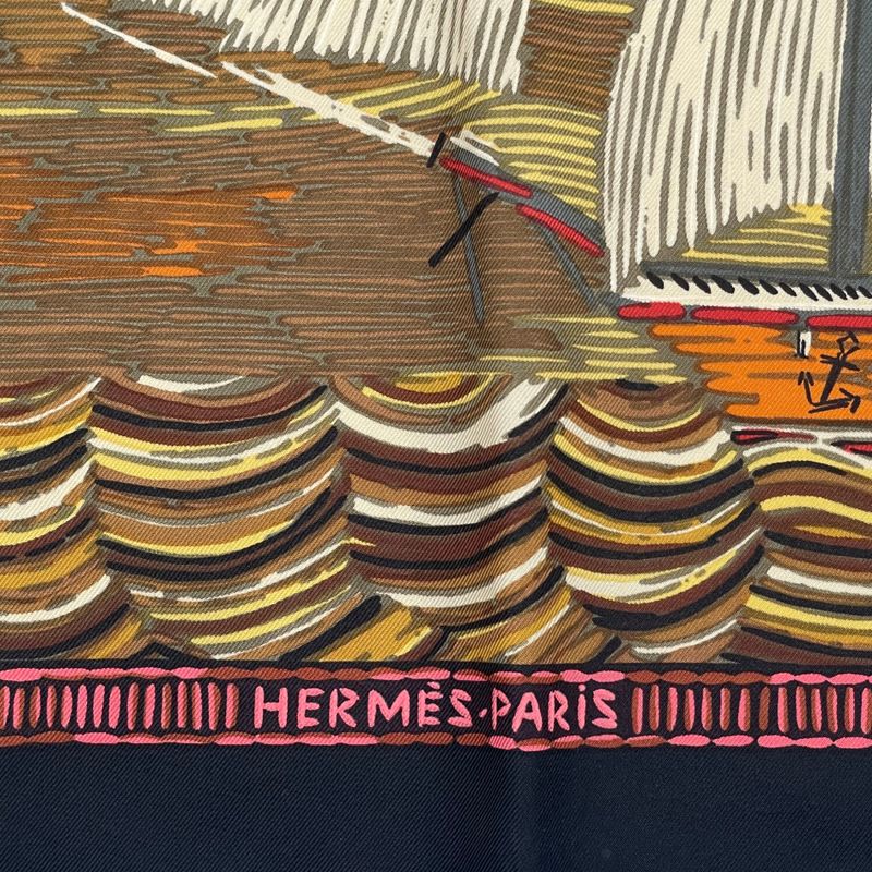 Hermes Scarf Silk Carre 90 Henry Smith Sailor Sailing Ship Nautical