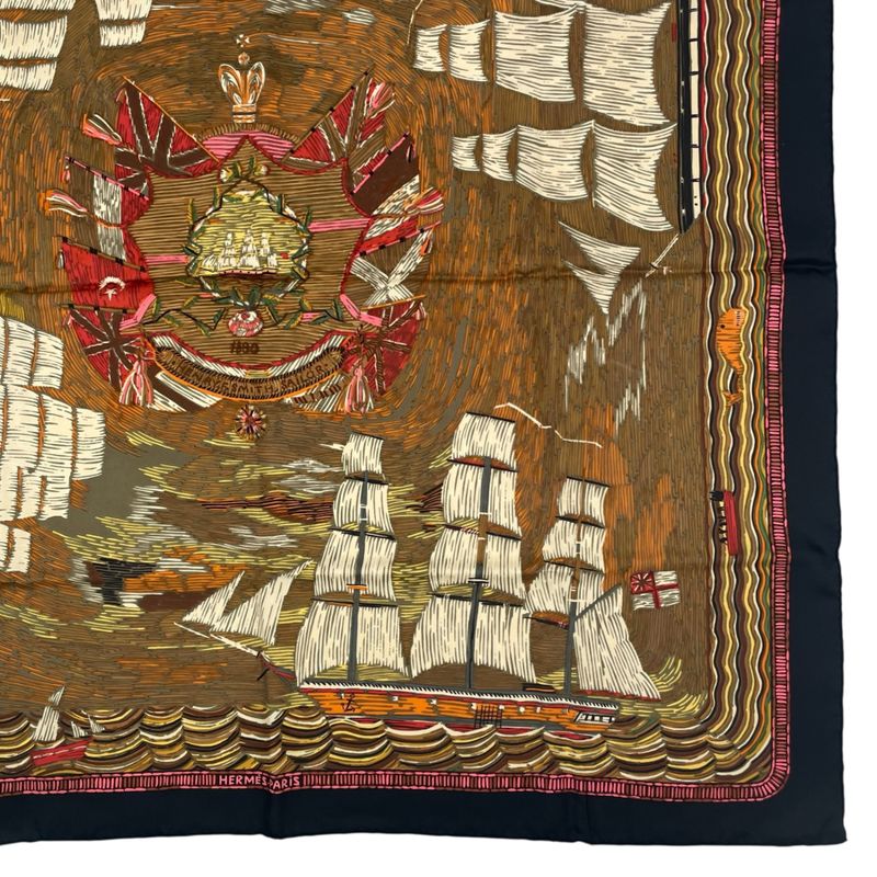 Hermes Scarf Silk Carre 90 Henry Smith Sailor Sailing Ship Nautical