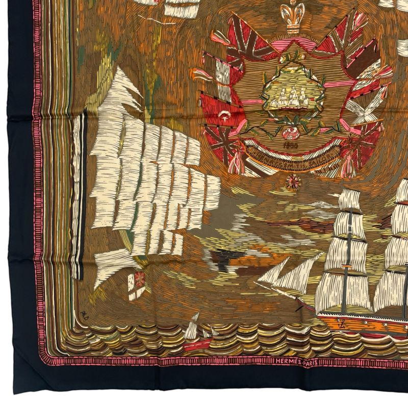 Hermes Scarf Silk Carre 90 Henry Smith Sailor Sailing Ship Nautical