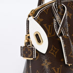 Louis Vuitton Shiny Monogram Lockit BB Handbag Brown Leather Gold — view 6