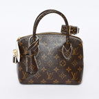 Louis Vuitton Shiny Monogram Lockit BB Handbag Brown Leather Gold — view 2