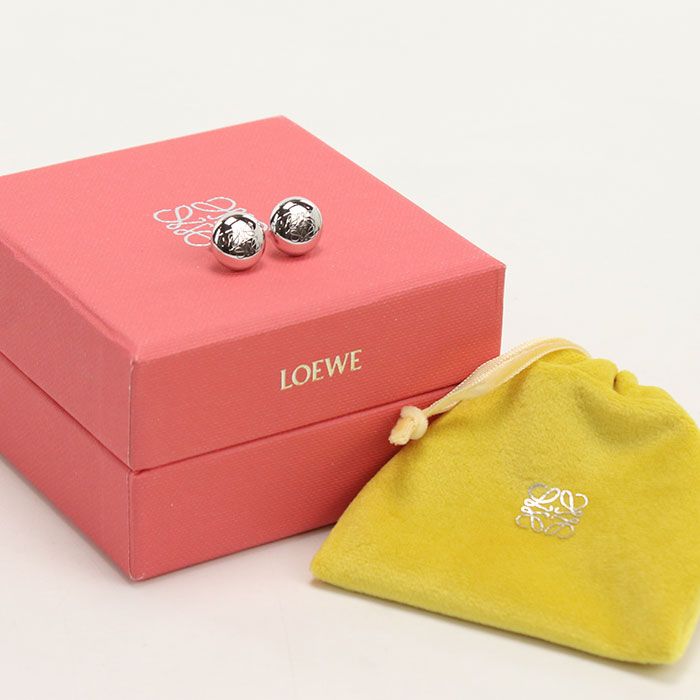 Loewe Pebble Stud Anagram Earrings Metal