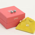Loewe Pebble Stud Anagram Earrings Metal