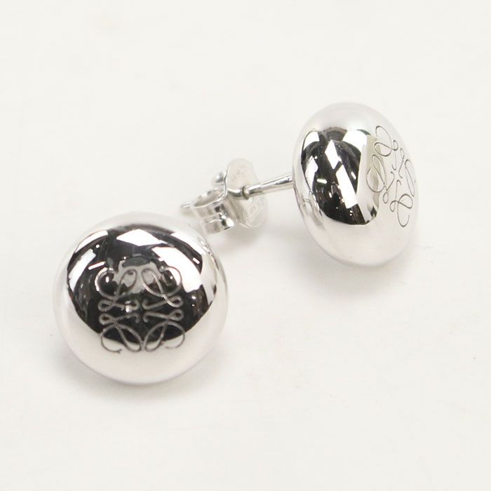 Loewe Pebble Stud Anagram Earrings Metal