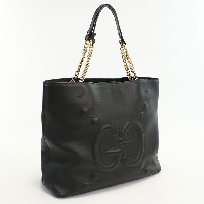Gucci Chain GG Embossed Tote Leather