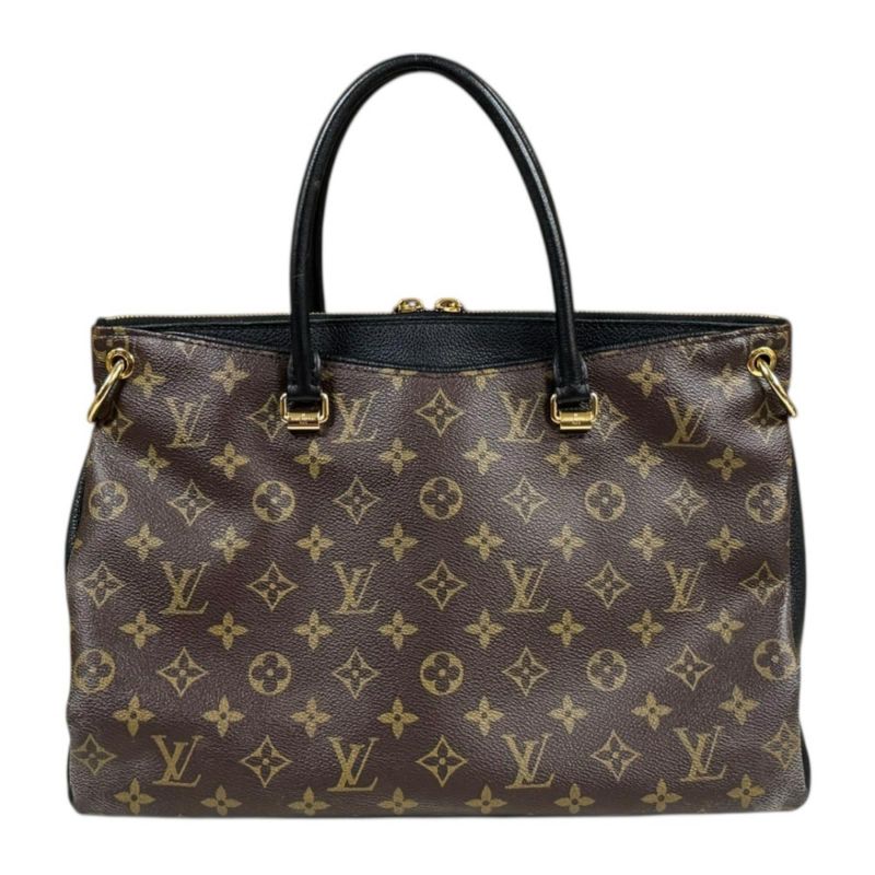 Louis Vuitton Pallas Monogram Shoulder Bag Canvas Black Noir