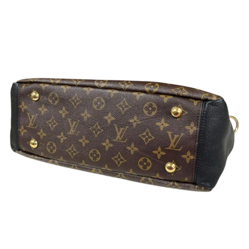 Louis Vuitton Pallas Monogram Shoulder Bag Canvas Black Noir