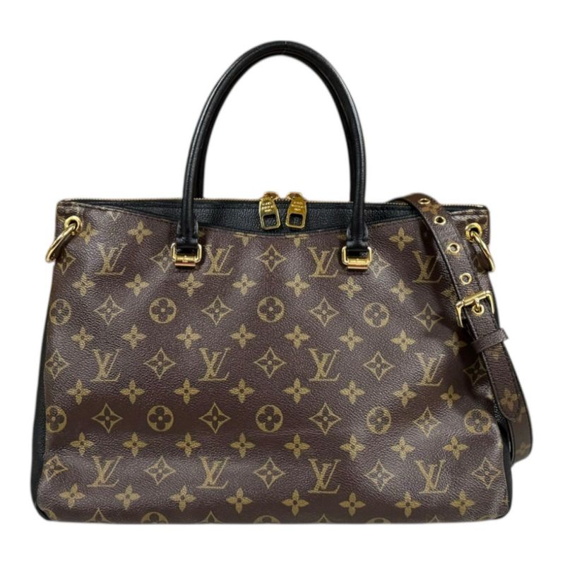 Louis Vuitton Pallas Monogram Shoulder Bag Canvas Black Noir
