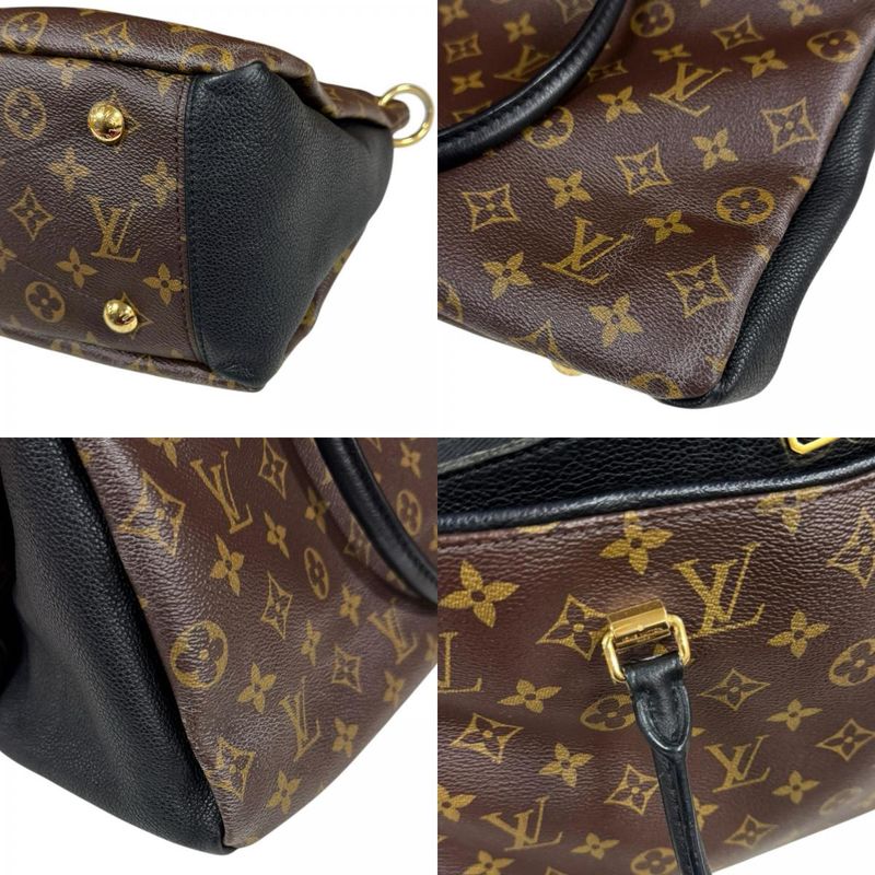 Louis Vuitton Pallas Monogram Shoulder Bag Canvas Black Noir