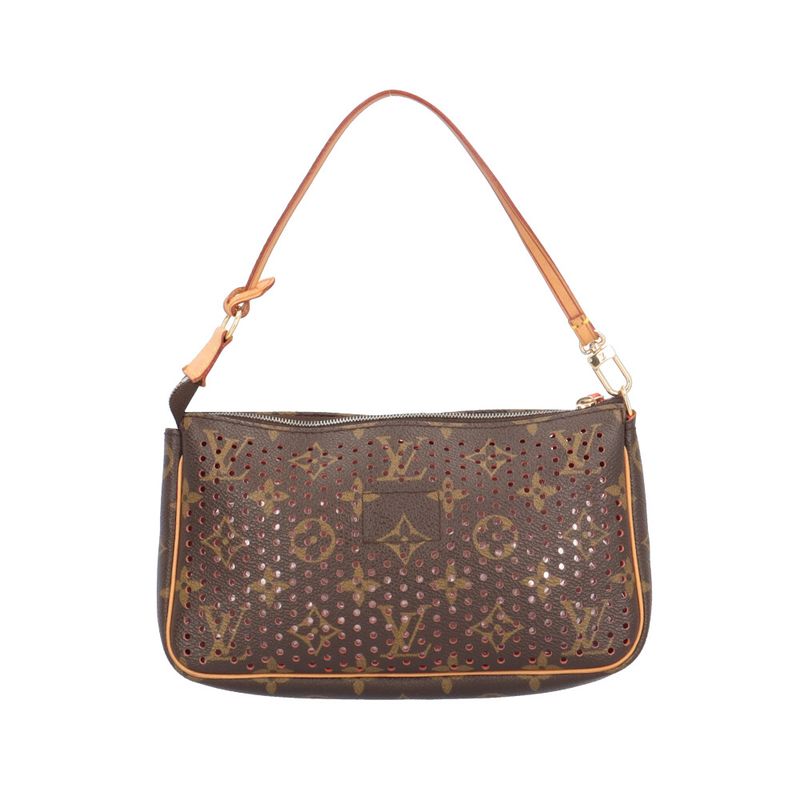 Louis Vuitton Pochette Monogram Perfot Handbag Brown Orange