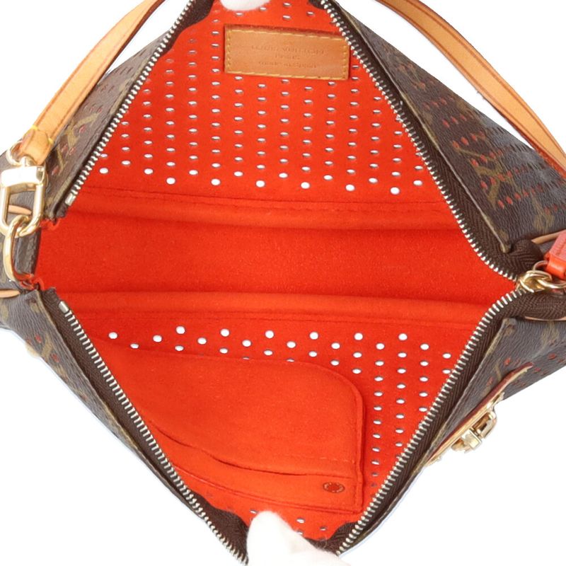 Louis Vuitton Pochette Monogram Perfot Handbag Brown Orange