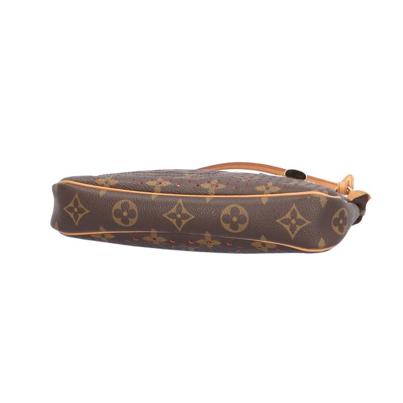 Louis Vuitton Pochette Monogram Perfot Handbag Brown Orange