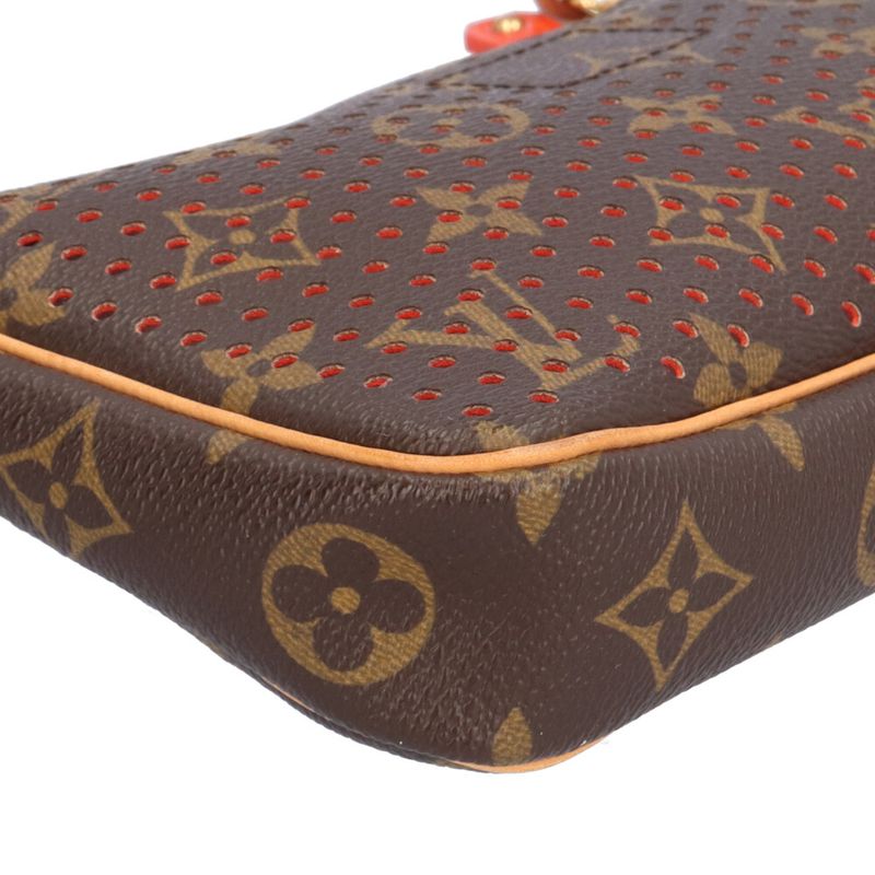 Louis Vuitton Pochette Monogram Perfot Handbag Brown Orange