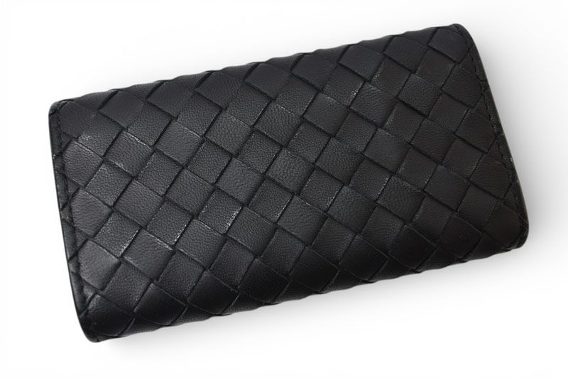 Bottega Veneta Key Case Key Ring Rows Intrecciato Nappa Black