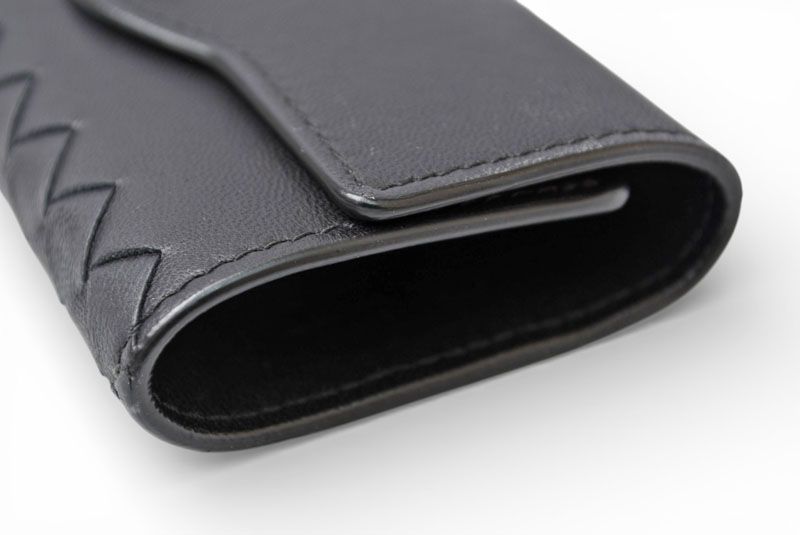 Bottega Veneta Key Case Key Ring Rows Intrecciato Nappa Black