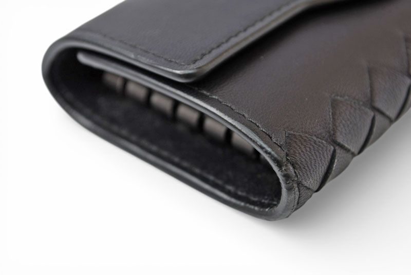 Bottega Veneta Key Case Key Ring Rows Intrecciato Nappa Black