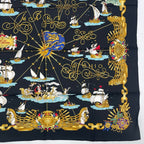 Hermes Scarf Silk Carre 90 Voiles de Lumiere Sailing Ship of Light Black