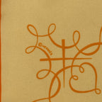 Hermes Scarf Silk Lart Decrire Calligraphy Art Yellow