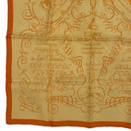 Hermes Scarf Silk Lart Decrire Calligraphy Art Yellow