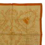 Hermes Scarf Silk Lart Decrire Calligraphy Art Yellow