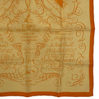 Hermes Scarf Silk Lart Decrire Calligraphy Art Yellow