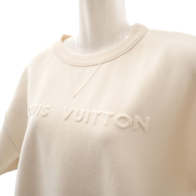 Louis Vuitton Embossed Signature Sweater S Half Sleeve Short Knit Top