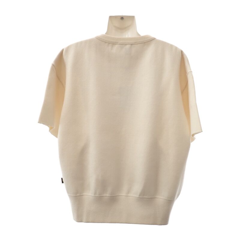 Louis Vuitton Embossed Signature Sweater S Half Sleeve Short Knit Top