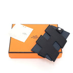 Hermes Card Case Tag Calf Veau Epsom Black Blue Indigo Ash Tag Blue-indigo