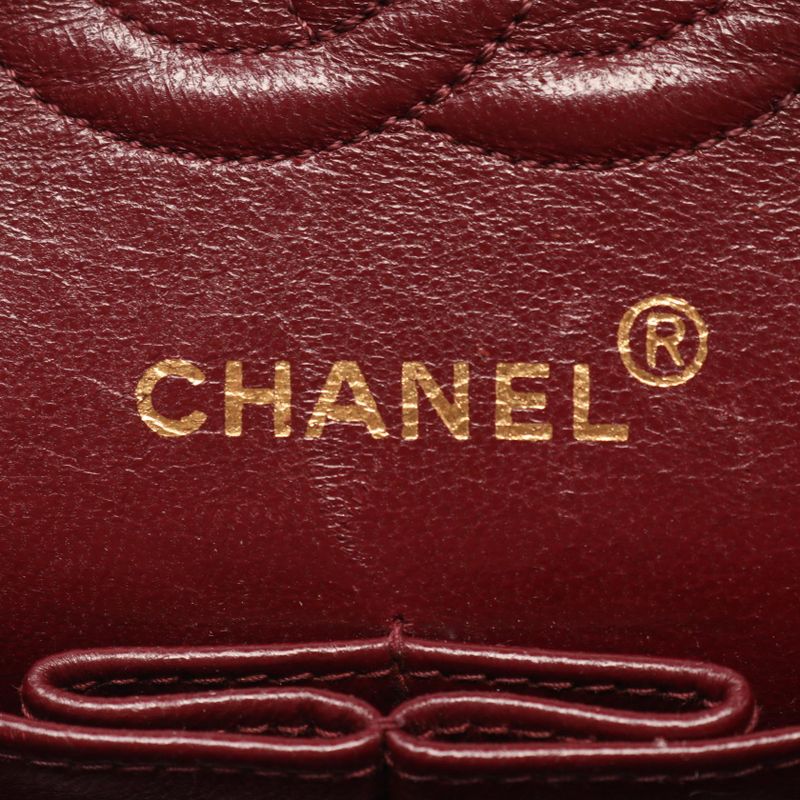 Chanel Shoulder Bag Quilted Double Flap Black Lambskin Chain
