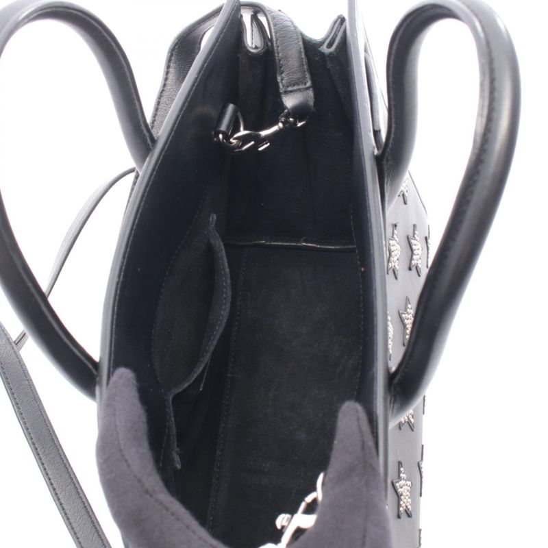 Saint Laurent Paris Handbag Sac de Jour Baby Star Studded Black Silver Leather
