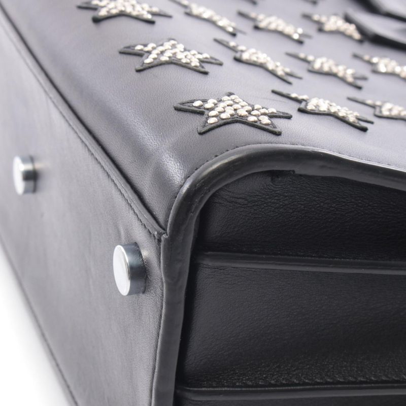 Saint Laurent Paris Handbag Sac de Jour Baby Star Studded Black Silver Leather