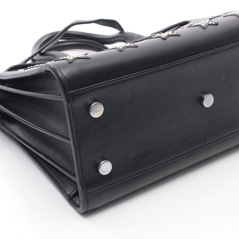 Saint Laurent Paris Handbag Sac de Jour Baby Star Studded Black Silver Leather
