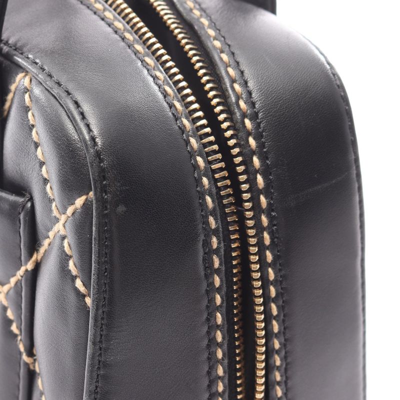 Chanel Handbag Wild Stitch Black Leather