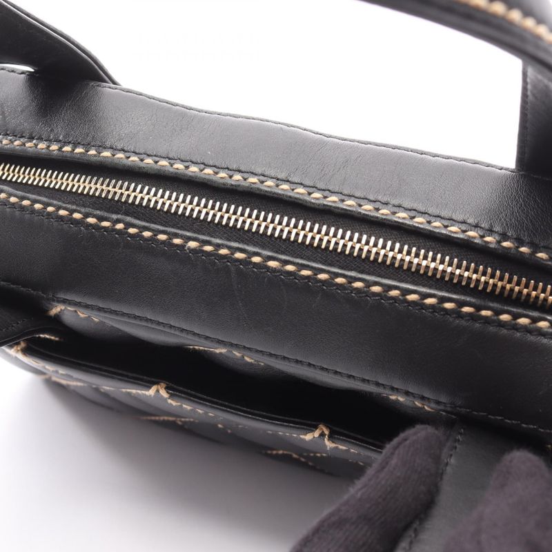 Chanel Handbag Wild Stitch Black Leather
