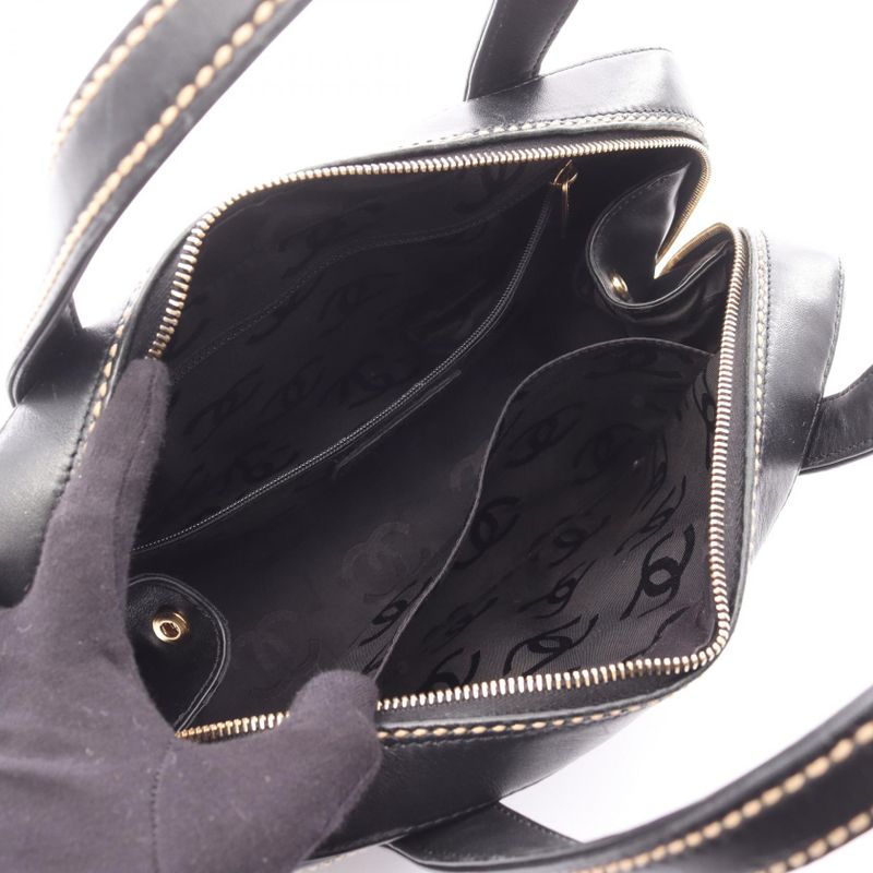 Chanel Handbag Wild Stitch Black Leather