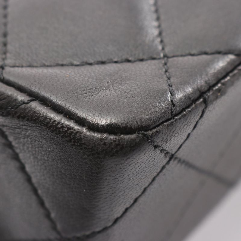 Chanel Shoulder Bag Quilted Limited Edition Double Flap Black Lambskin