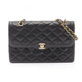 Chanel Shoulder Bag Quilted Limited Edition Double Flap Black Lambskin