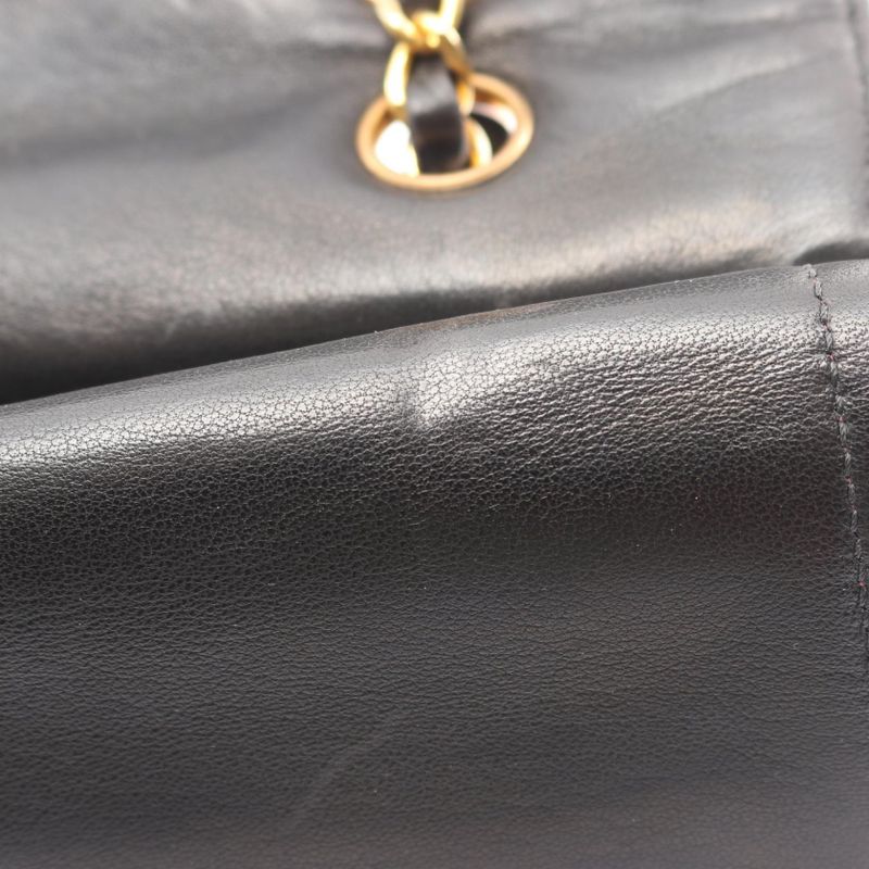 Chanel Shoulder Bag Quilted Limited Edition Double Flap Black Lambskin