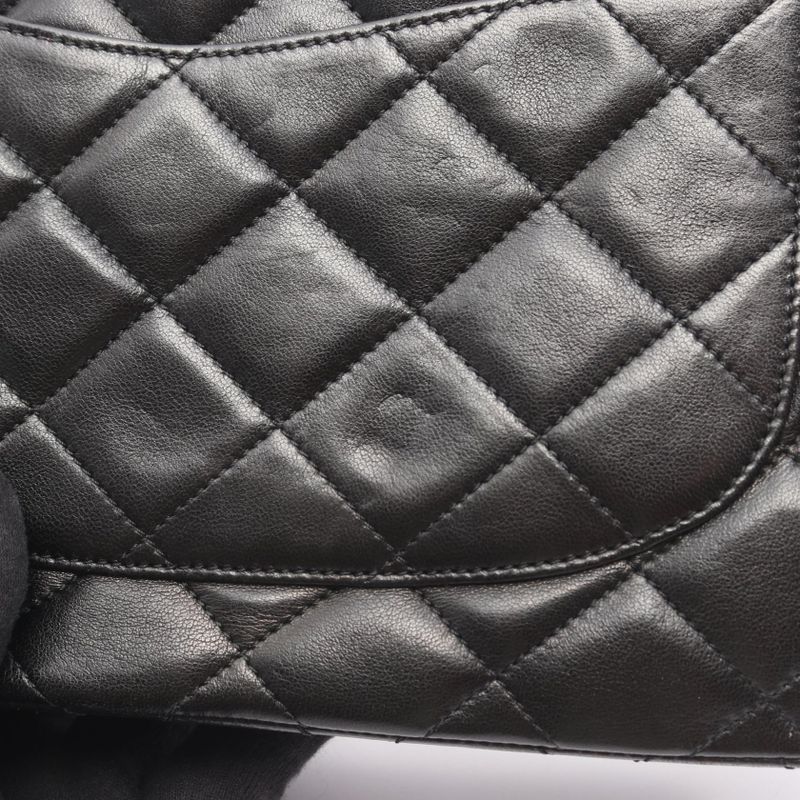 Chanel Shoulder Bag Quilted Limited Edition Double Flap Black Lambskin