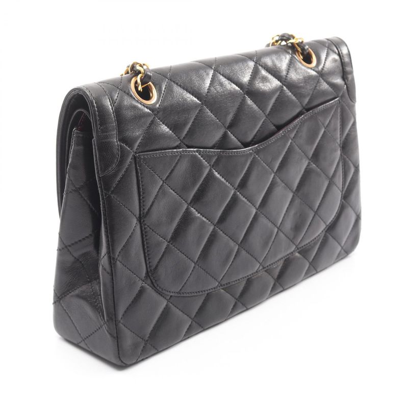 Chanel Shoulder Bag Quilted Limited Edition Double Flap Black Lambskin