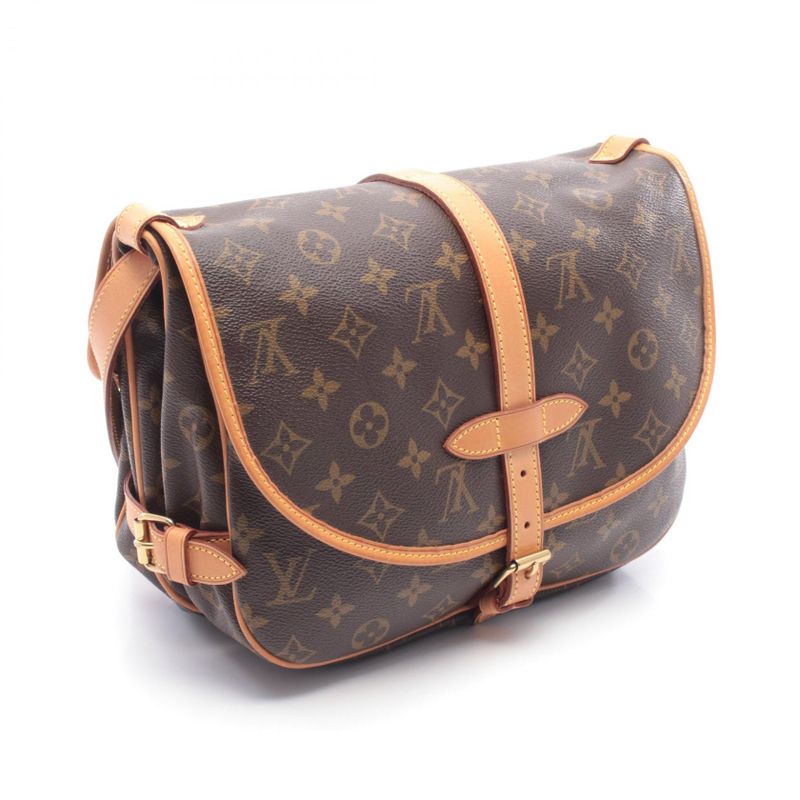 Louis Vuitton Shoulder Bag Saumur 30 Canvas Leather