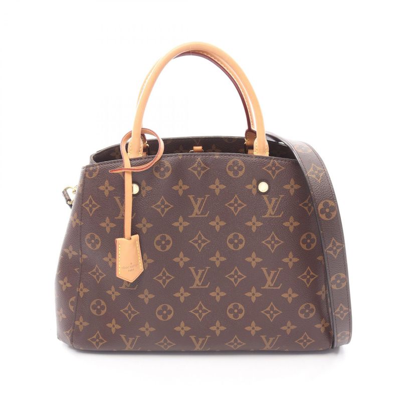 Louis Vuitton Handbag Montaigne MM Canvas Leather