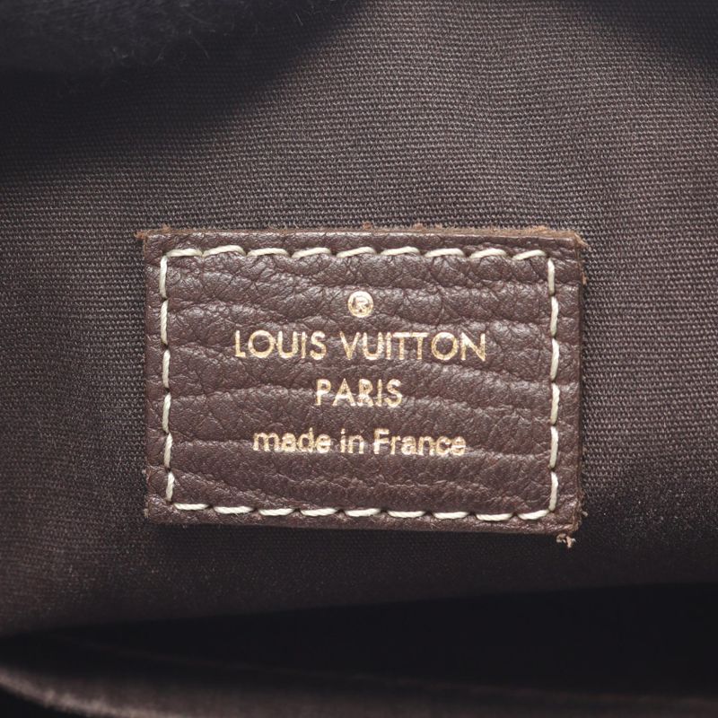 Louis Vuitton Shoulder Bag Manon MM Ebene Canvas Leather Ebene Brown