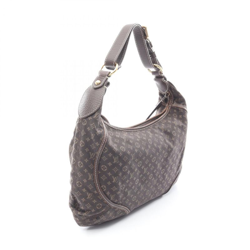 Louis Vuitton Shoulder Bag Manon MM Ebene Canvas Leather Ebene Brown
