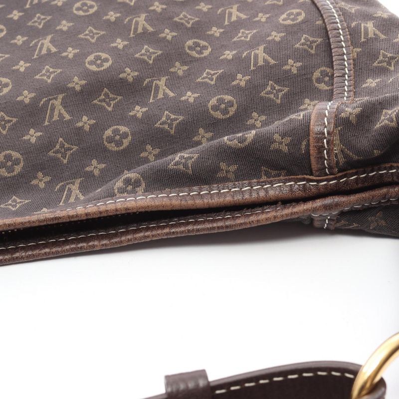 Louis Vuitton Shoulder Bag Manon MM Ebene Canvas Leather Ebene Brown