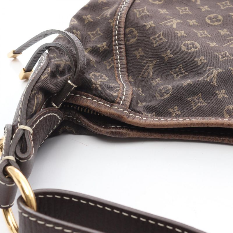 Louis Vuitton Shoulder Bag Manon MM Ebene Canvas Leather Ebene Brown