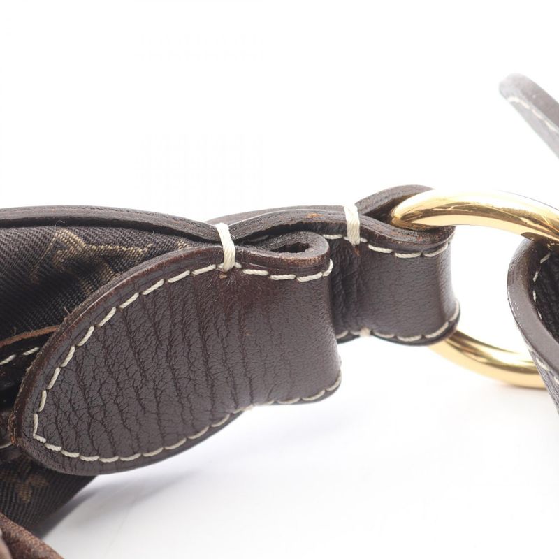Louis Vuitton Shoulder Bag Manon MM Ebene Canvas Leather Ebene Brown