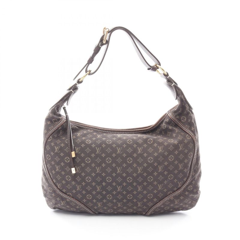 Louis Vuitton Shoulder Bag Manon MM Ebene Canvas Leather Ebene Brown